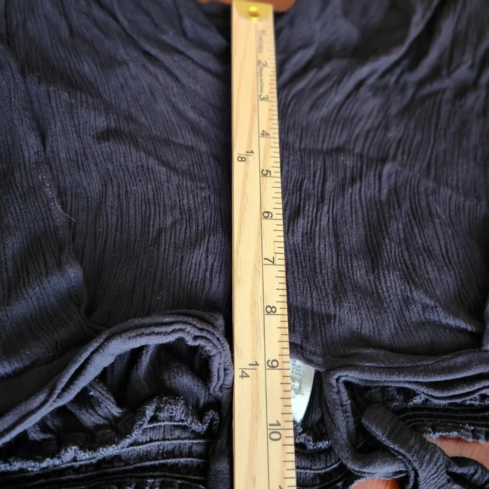 BECCA Cover Up Split‎ Leg Pants Size Medium Black Tie Front Beach Pool Cruise
